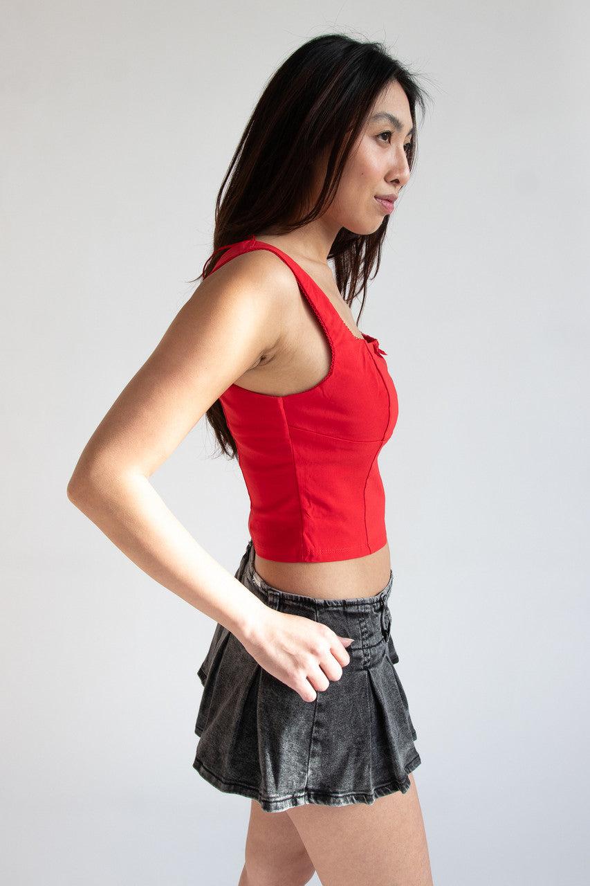 Square Neck Bow Tank Top Product Image