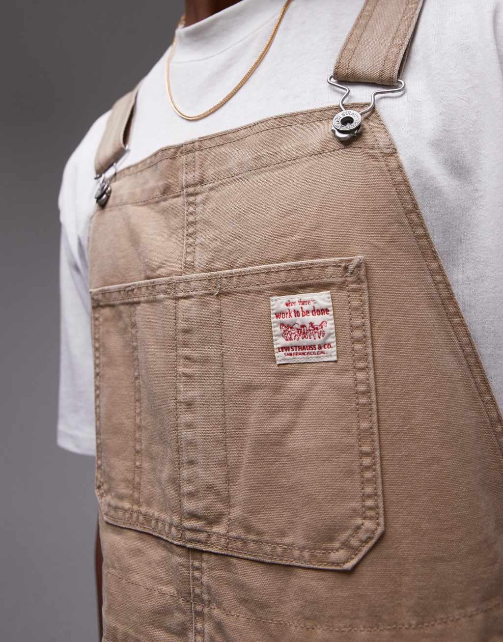 Levi's Workwear capsule canvas overalls in beige Product Image