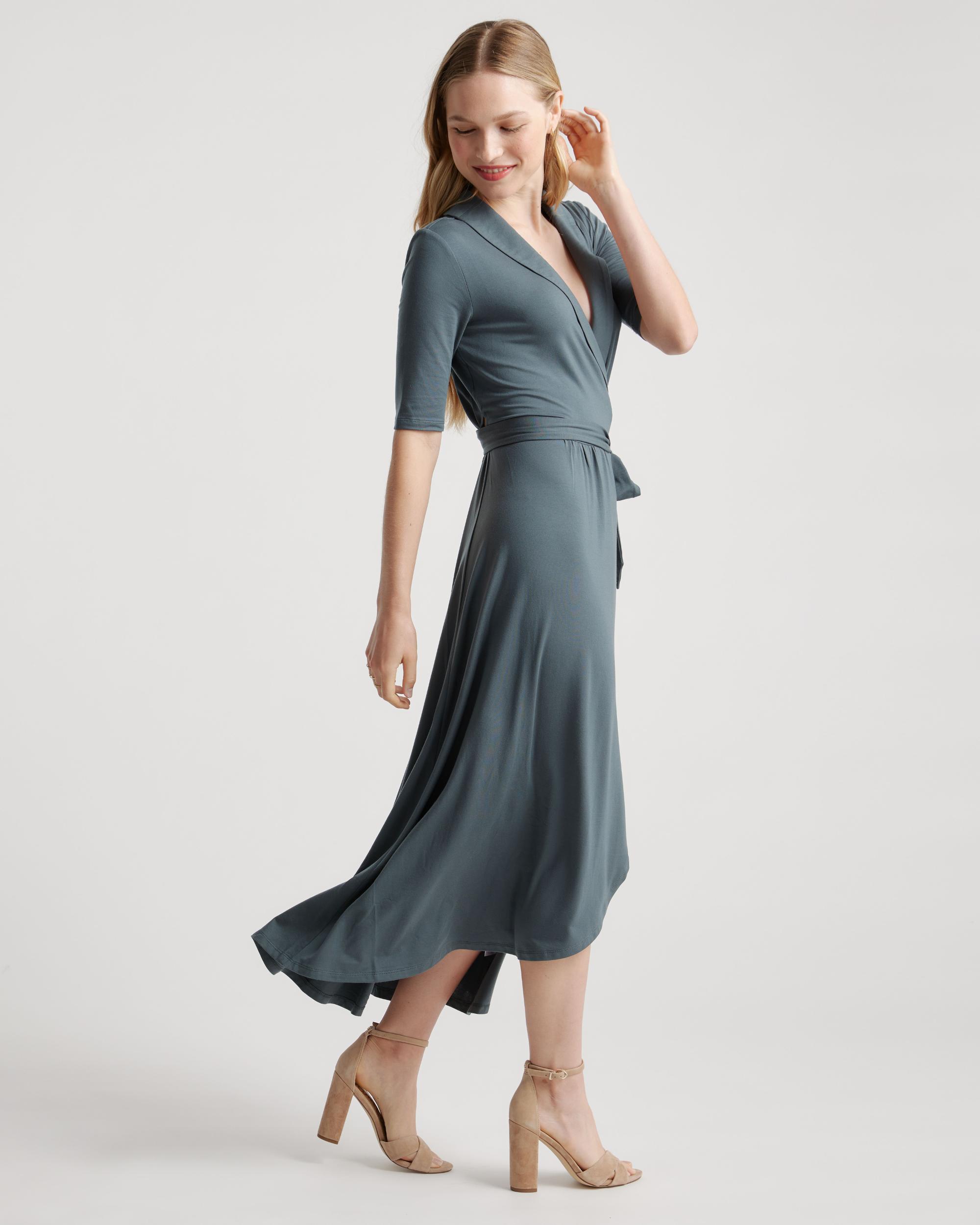 Quince | Women's Tencel Jersey Midi Wrap Dress Size XL Product Image