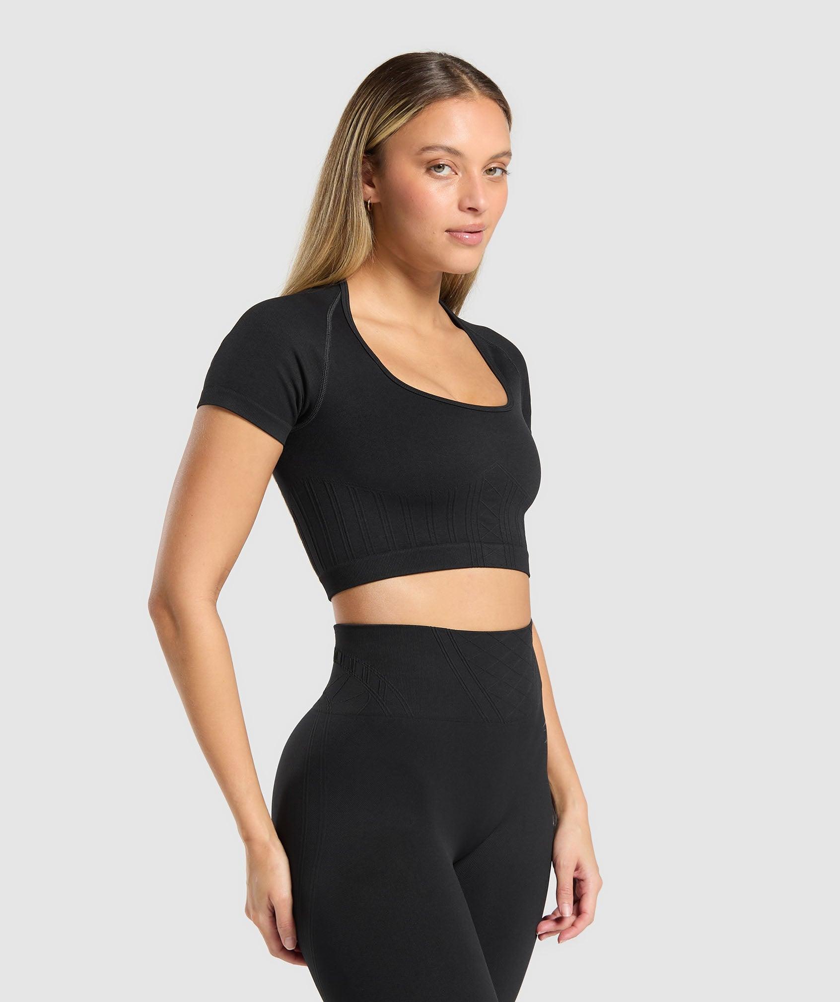 Gymshark Corset Seamless Crop Top - Black Female Product Image