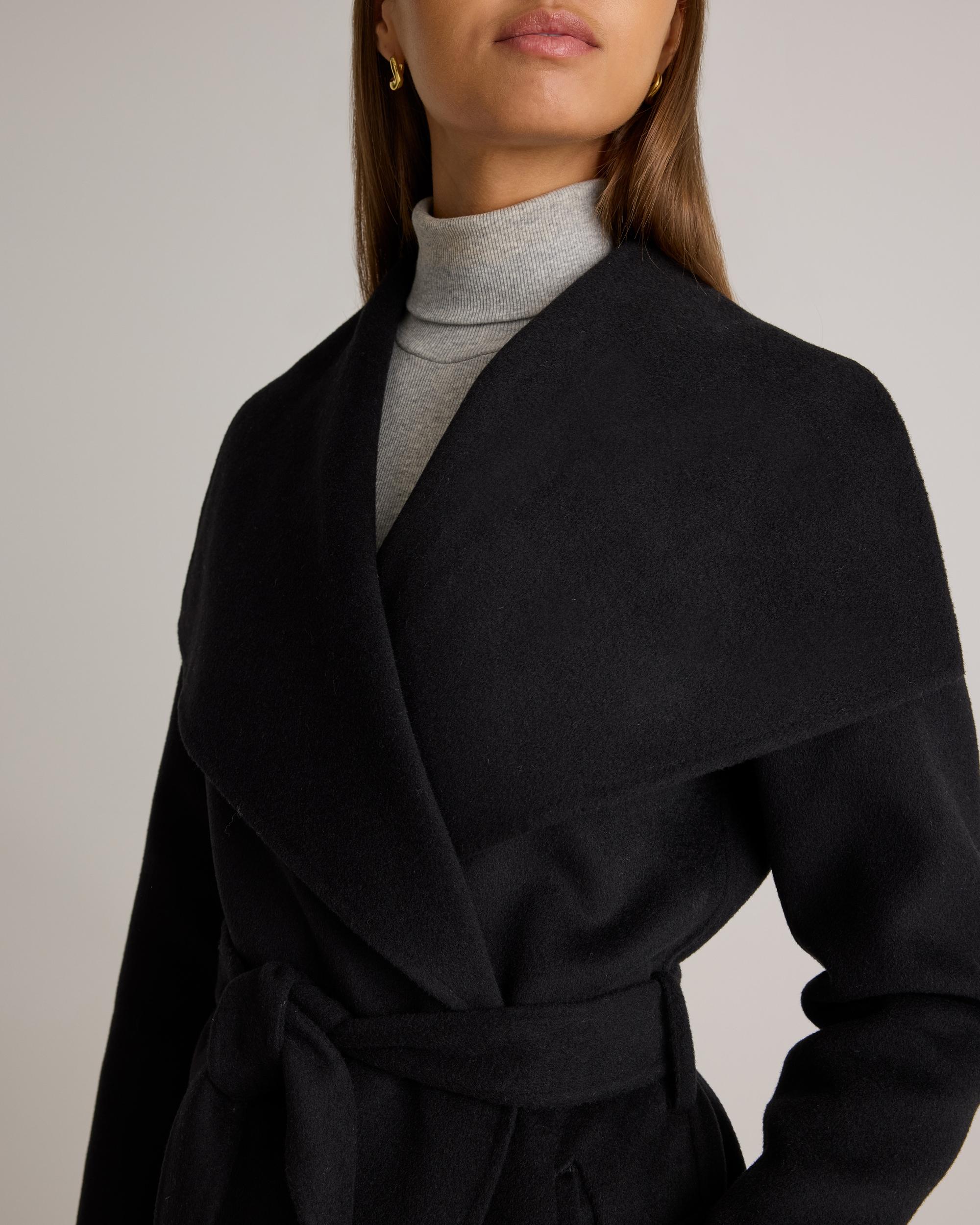 Quince | Women's Double-Faced Merino Wool Draped Collar Short Wrap Coat Product Image
