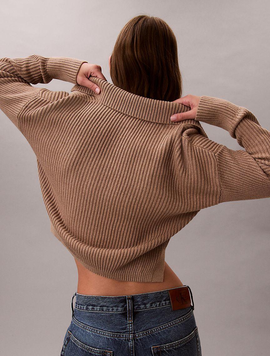 Smooth Cotton Relaxed Polo Sweater Product Image