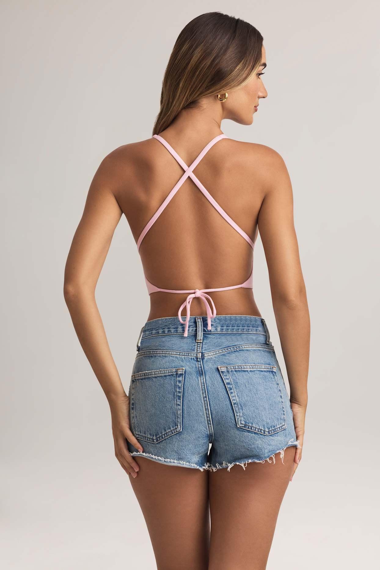 Modal Cross-Back Tank Top in Pastel Pink Product Image