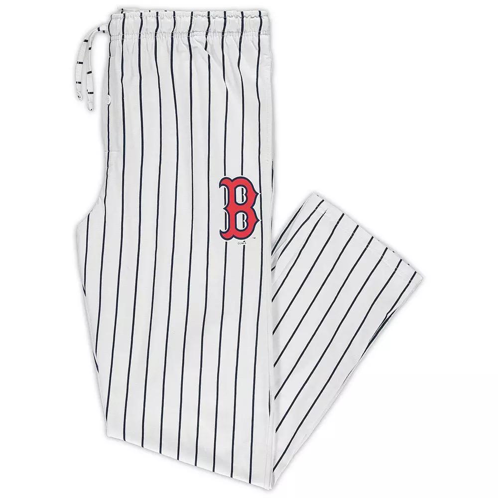 Men's Concepts Sport White/Navy Boston Red Sox Big & Tall Pinstripe Sleep Pants,  Product Image