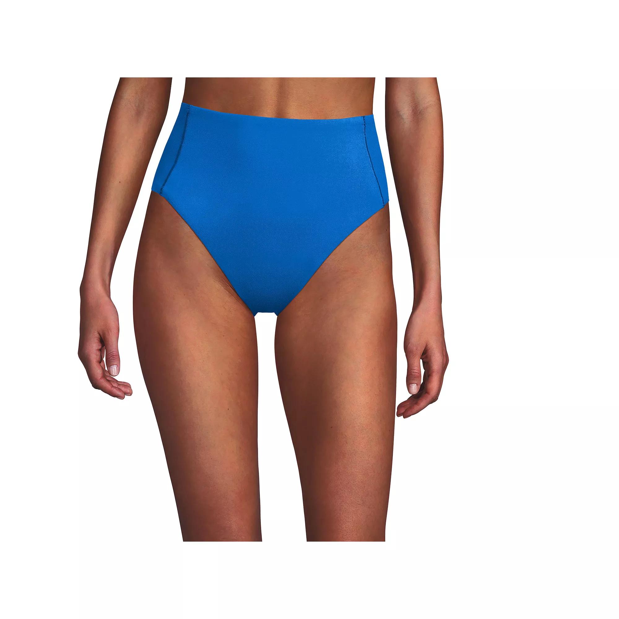 Women's Lands' End High Waisted High Leg Bikini Bottoms,  Product Image
