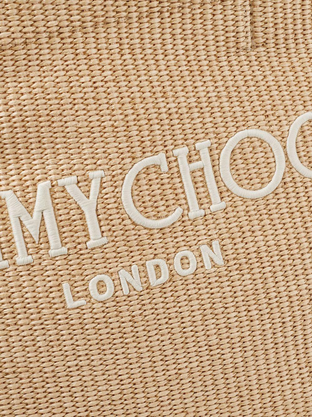 logo-embroidered raffia beach bag Product Image