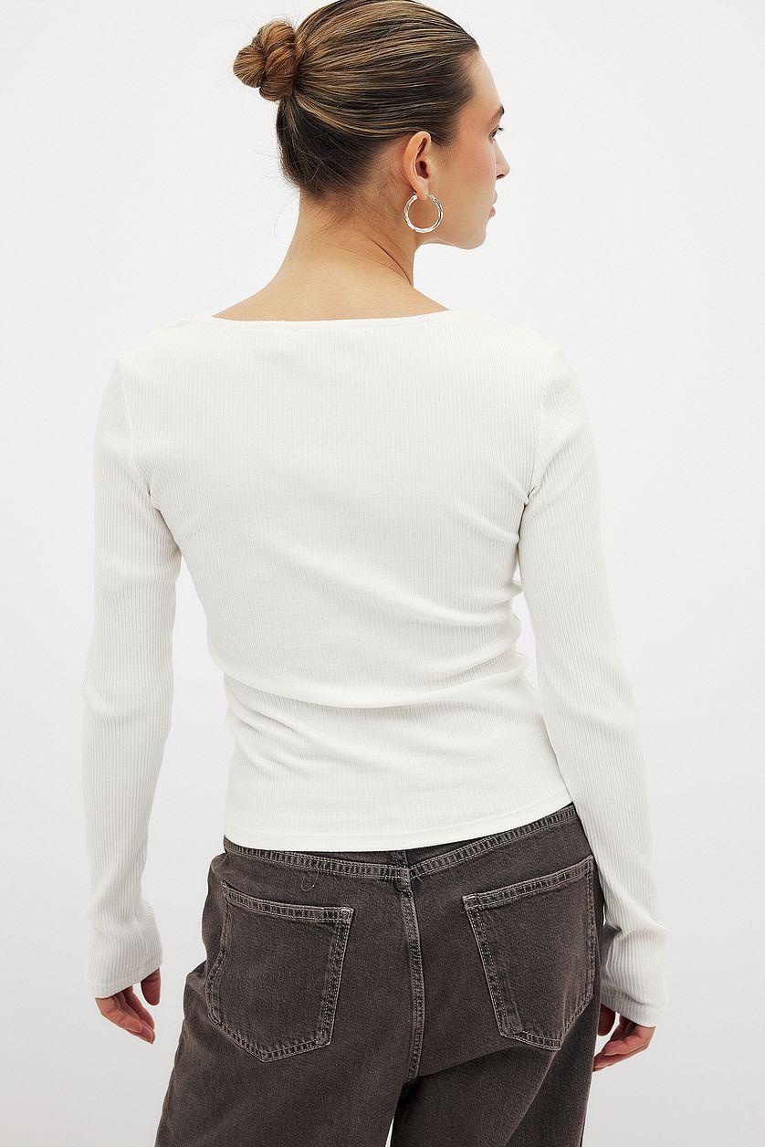 Scoop Neck Ribbed Top Product Image