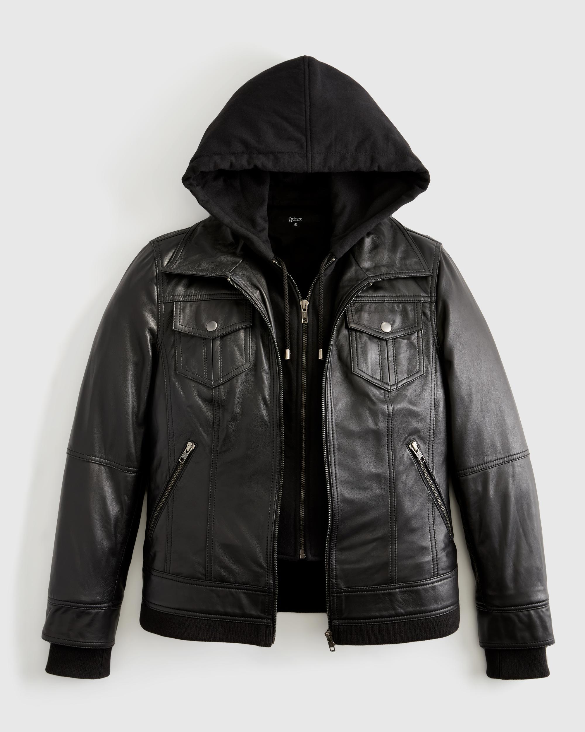 Quince | Women's Jacket with Hood Leather Product Image