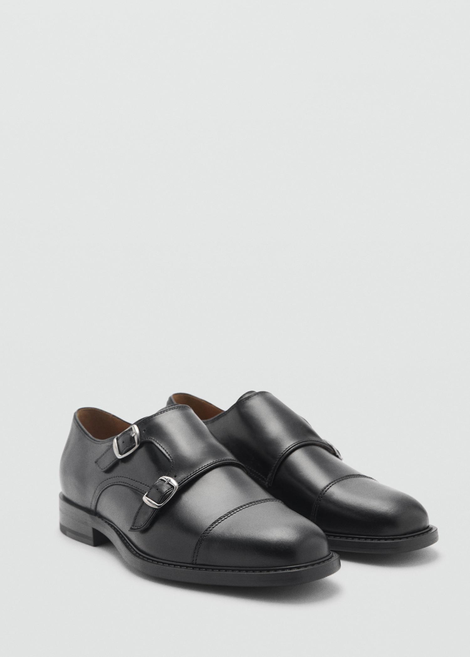 Double buckle leather shoe - Men | MANGO USA Product Image