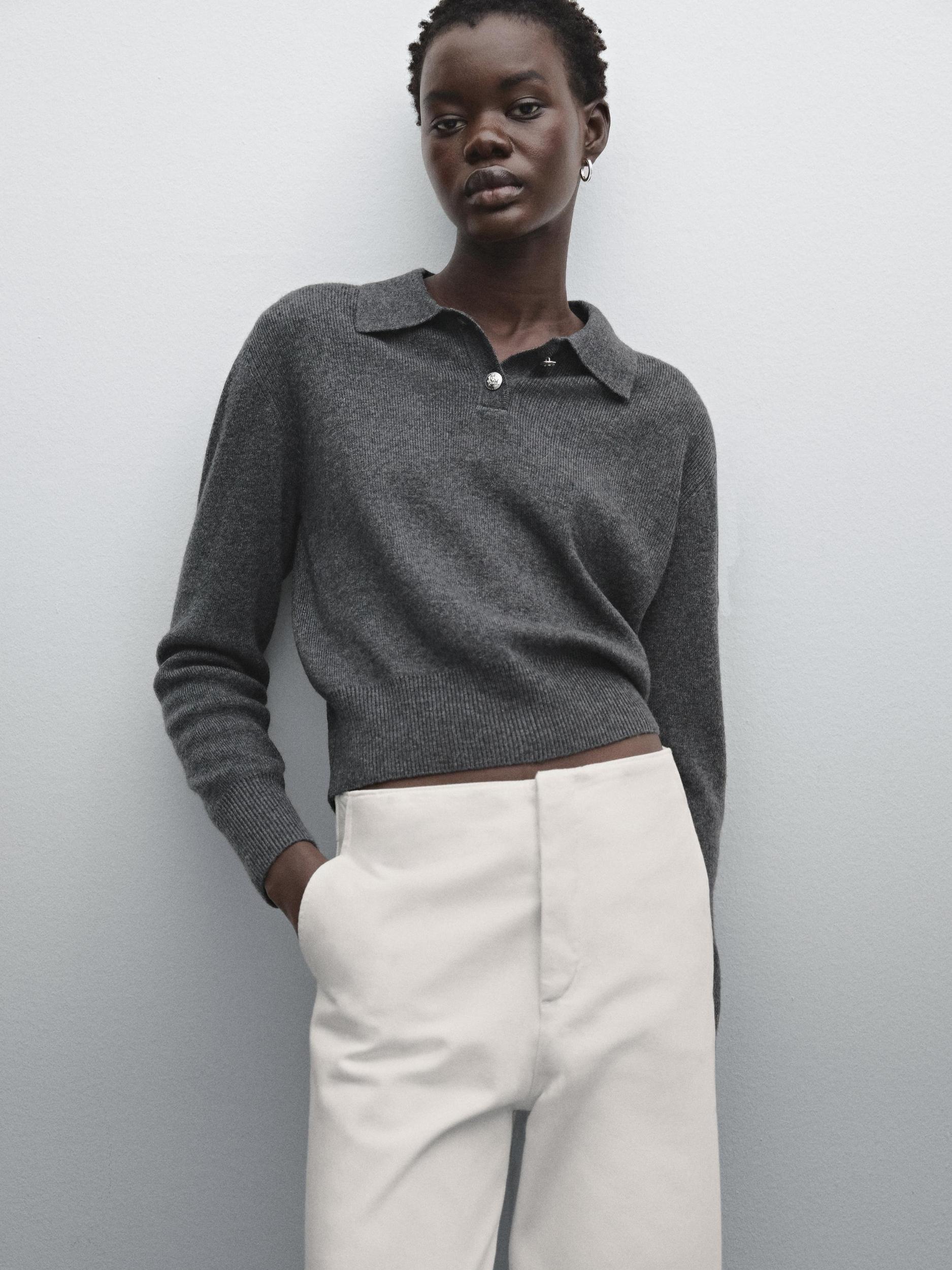 Polo neck wool blend jumper Product Image