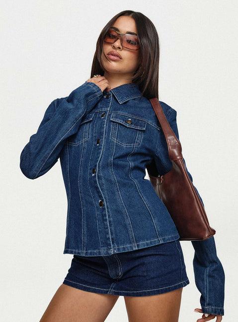 Rider Jacket Blue Denim Product Image