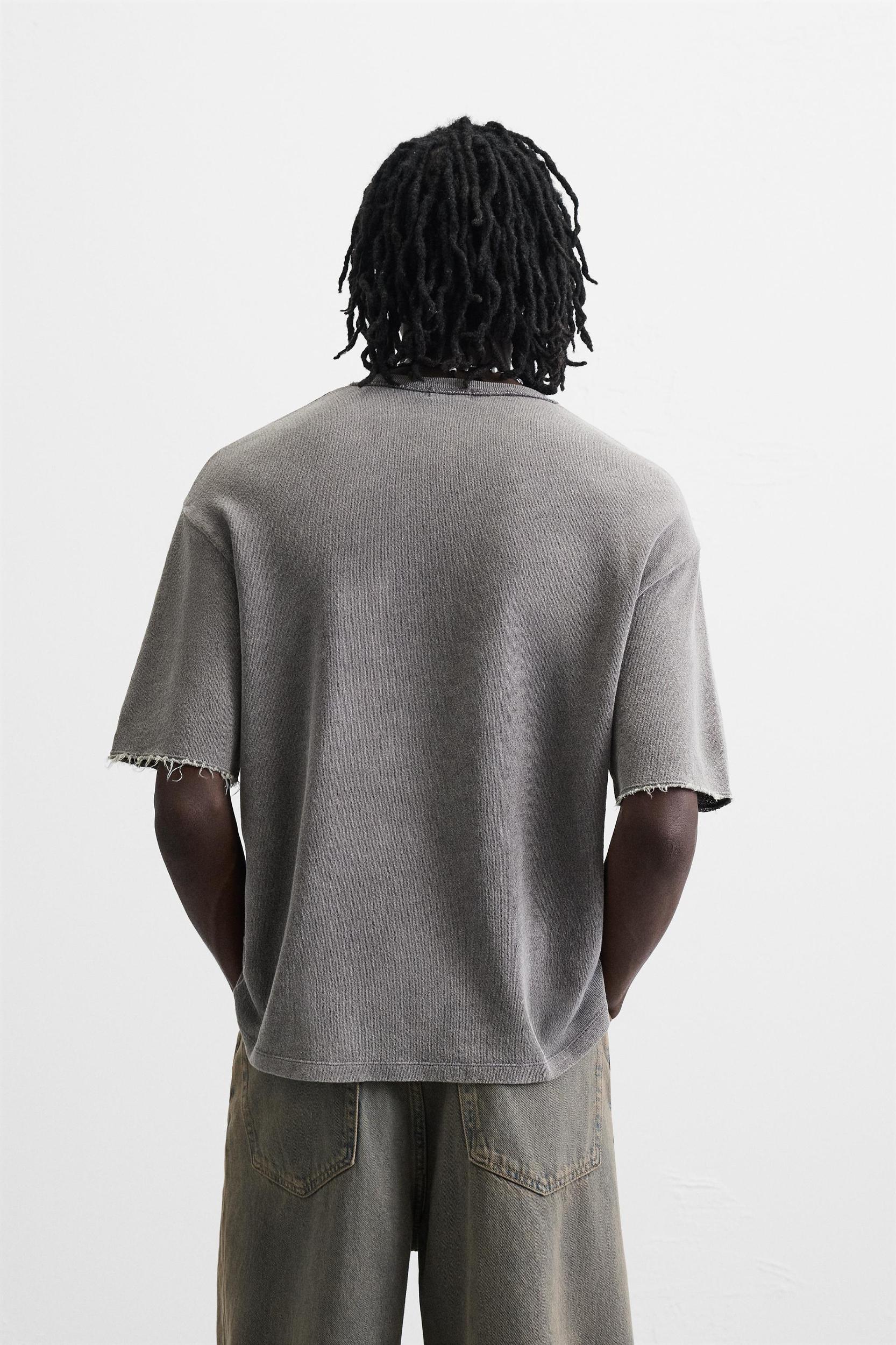 WASHED PRINT KNIT T-SHIRT Product Image