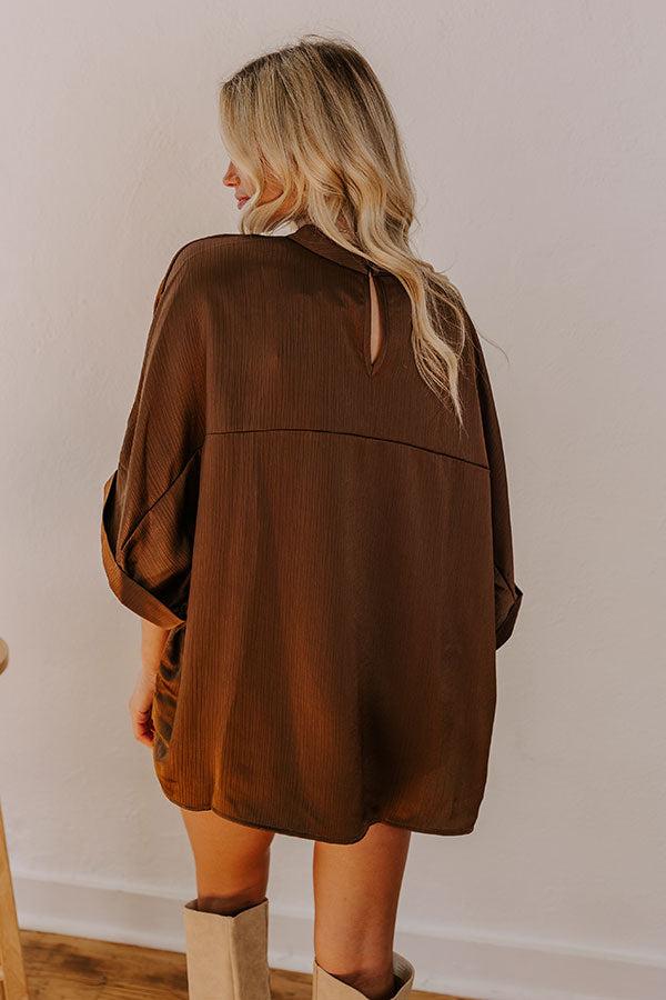 City Lights Satin Top in Chestnut Product Image