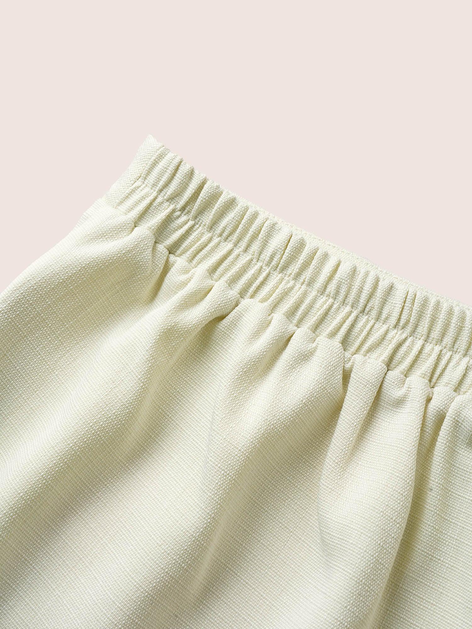 Plain Textured Elastic Waist High Rise Shorts Female Product Image