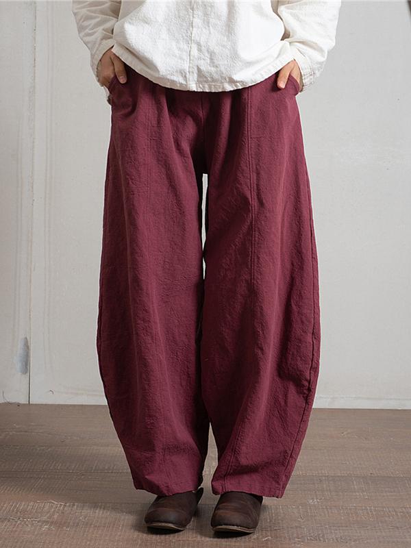 Simple High Waisted Solid Color Wide Leg Pants Product Image