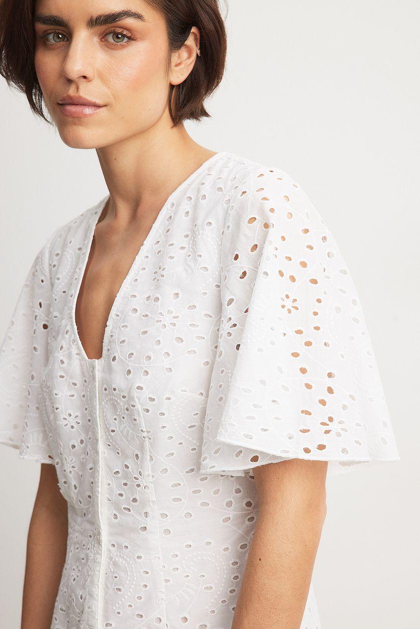 Buttoned Anglaise Mini Dress Product Image