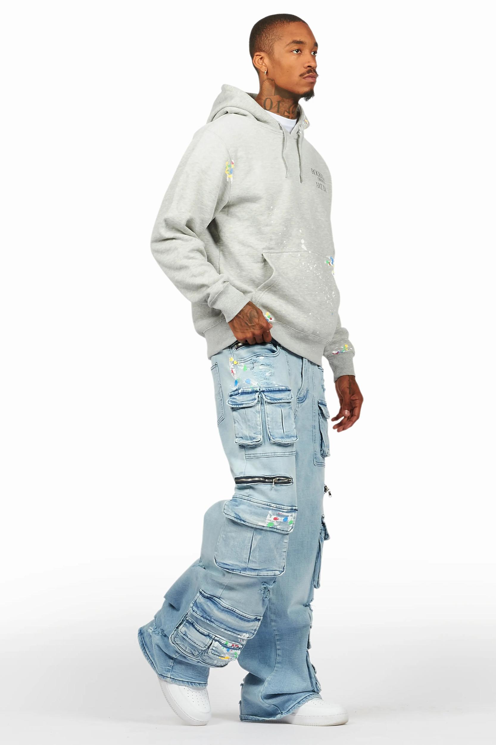 Art Dist Grey/Blue Hoodie/Baggy Fit Jean Bundle Male Product Image