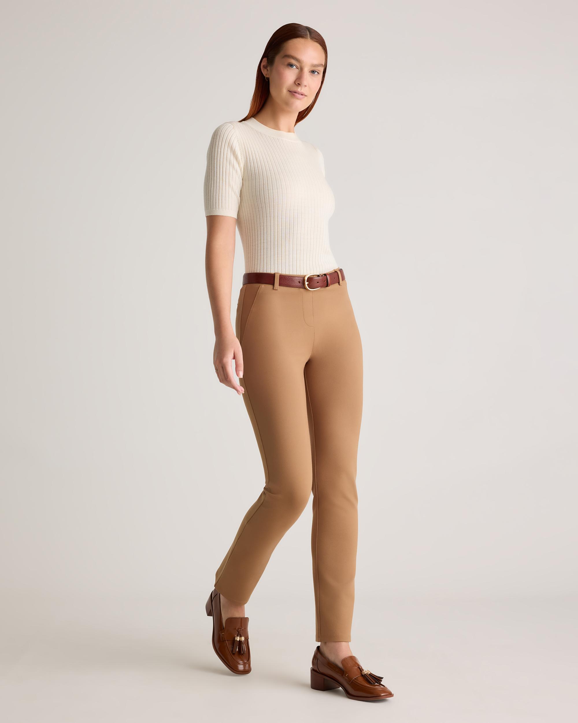 Quince | Women's Ultra-Stretch Ponte Straight Leg Pants Rayon Product Image
