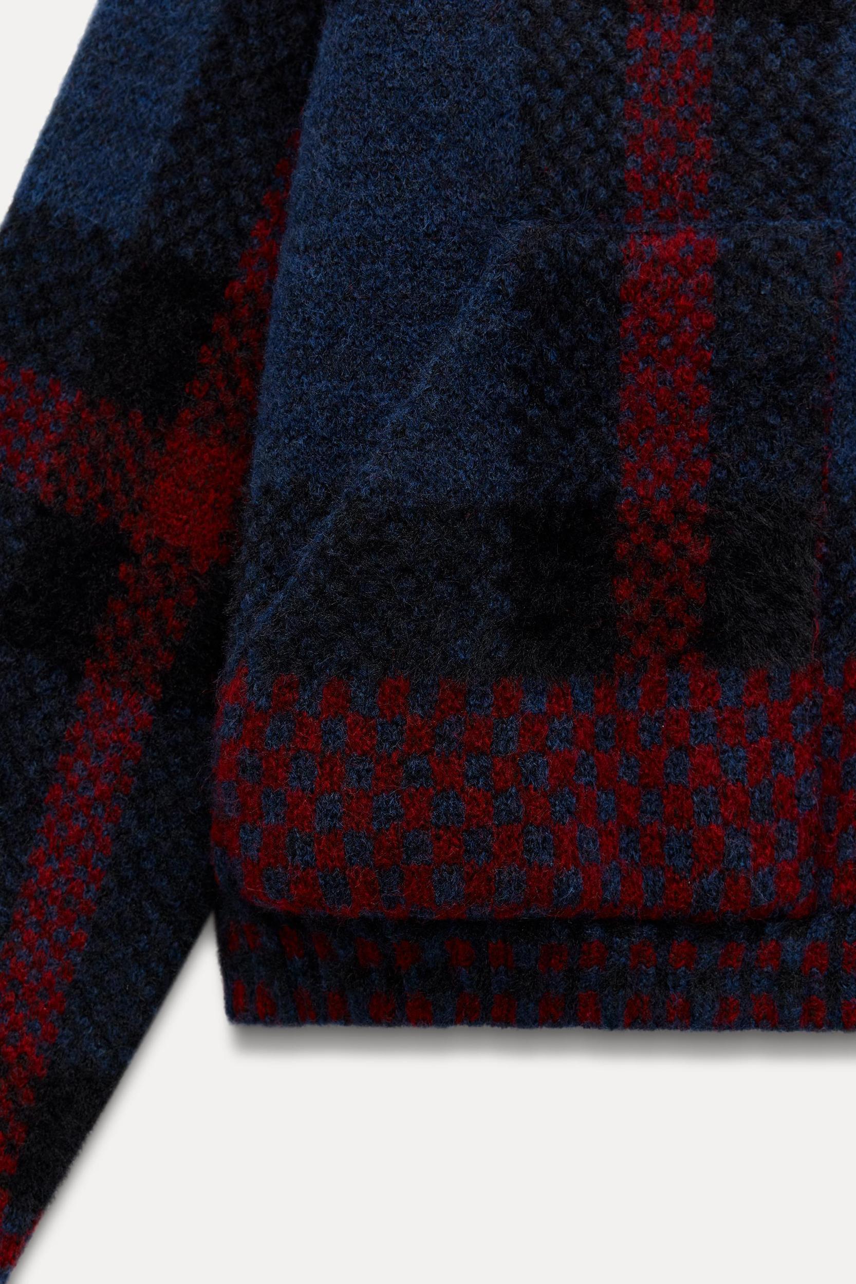 PLAID KNIT JACKET Product Image