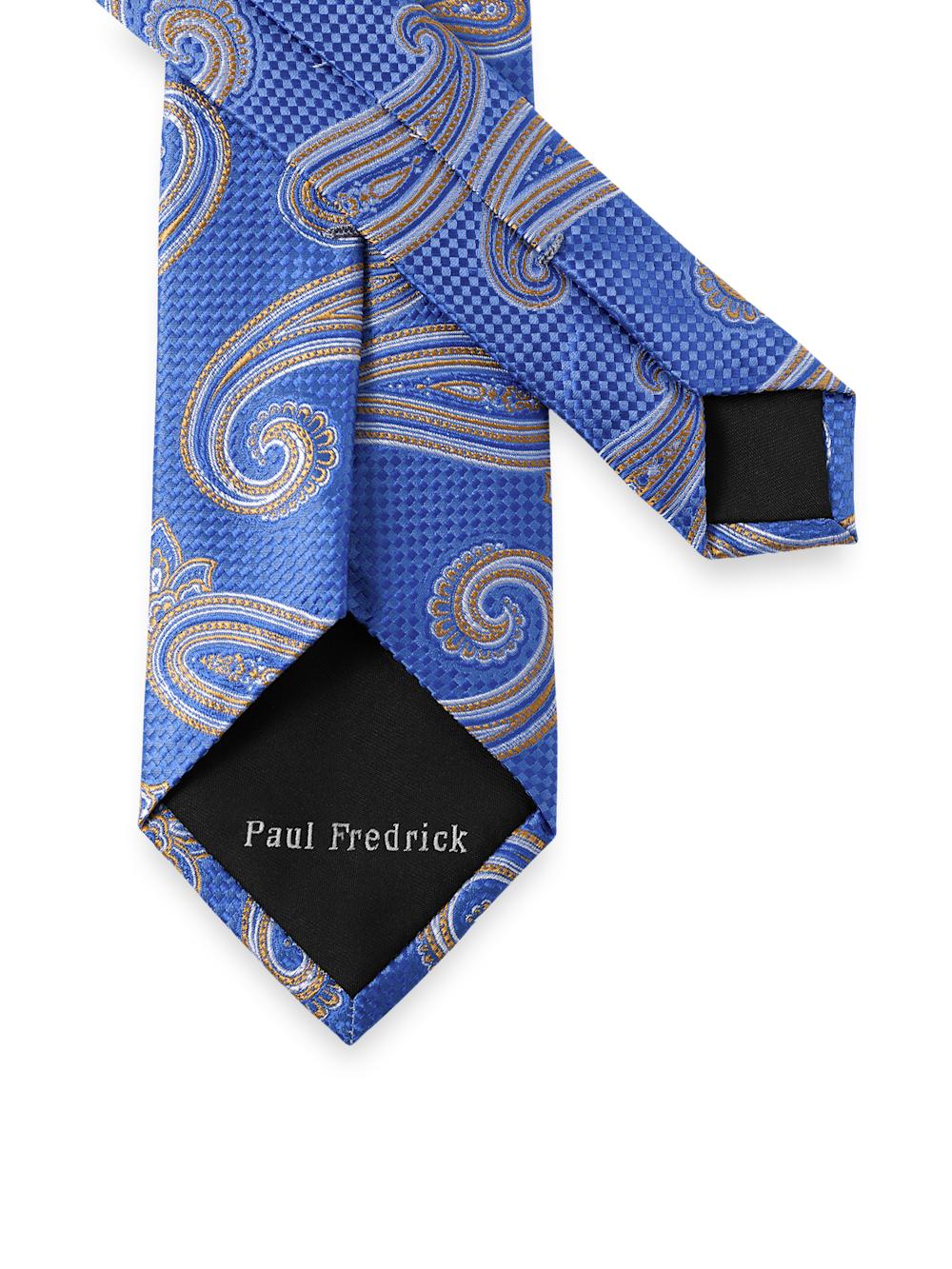 Paisley Woven Silk Tie - Blue/yellow Product Image