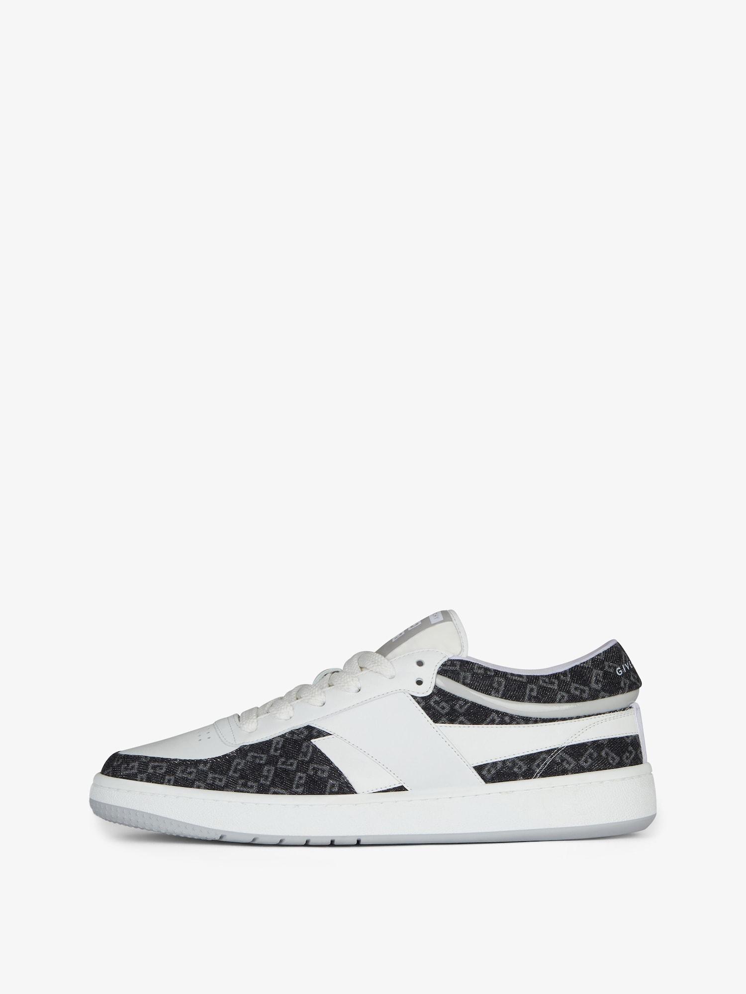 G Move sneakers in leather and monogram 72 denim Product Image