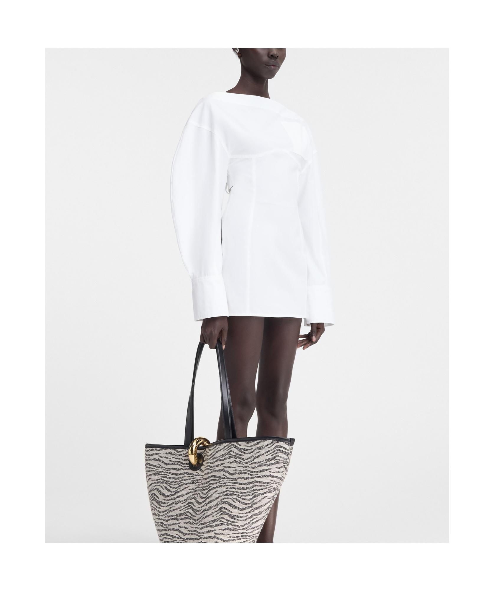 JACQUEMUS La Casaco Long Sleeve Cotton Shirtdress In White Product Image