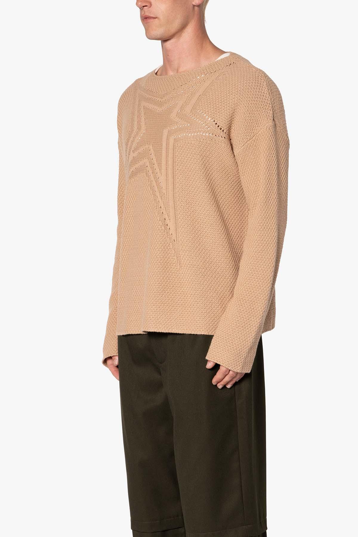 Boat Neck Star Sweater - Tan Product Image