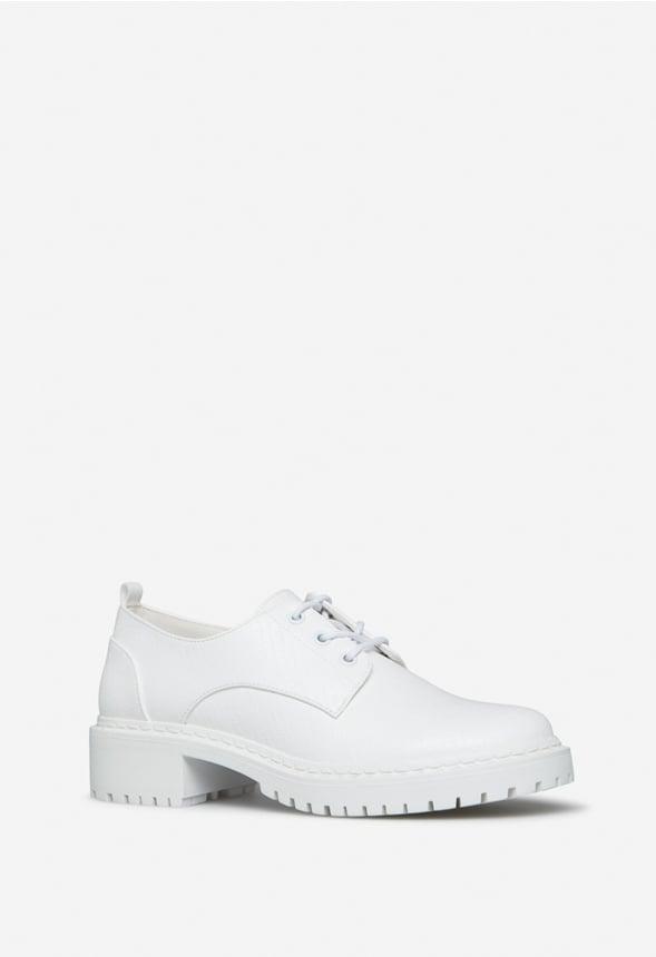 JustFab Margaux Platform Loafer Pump Womens Black/ White Size 8.5 Product Image