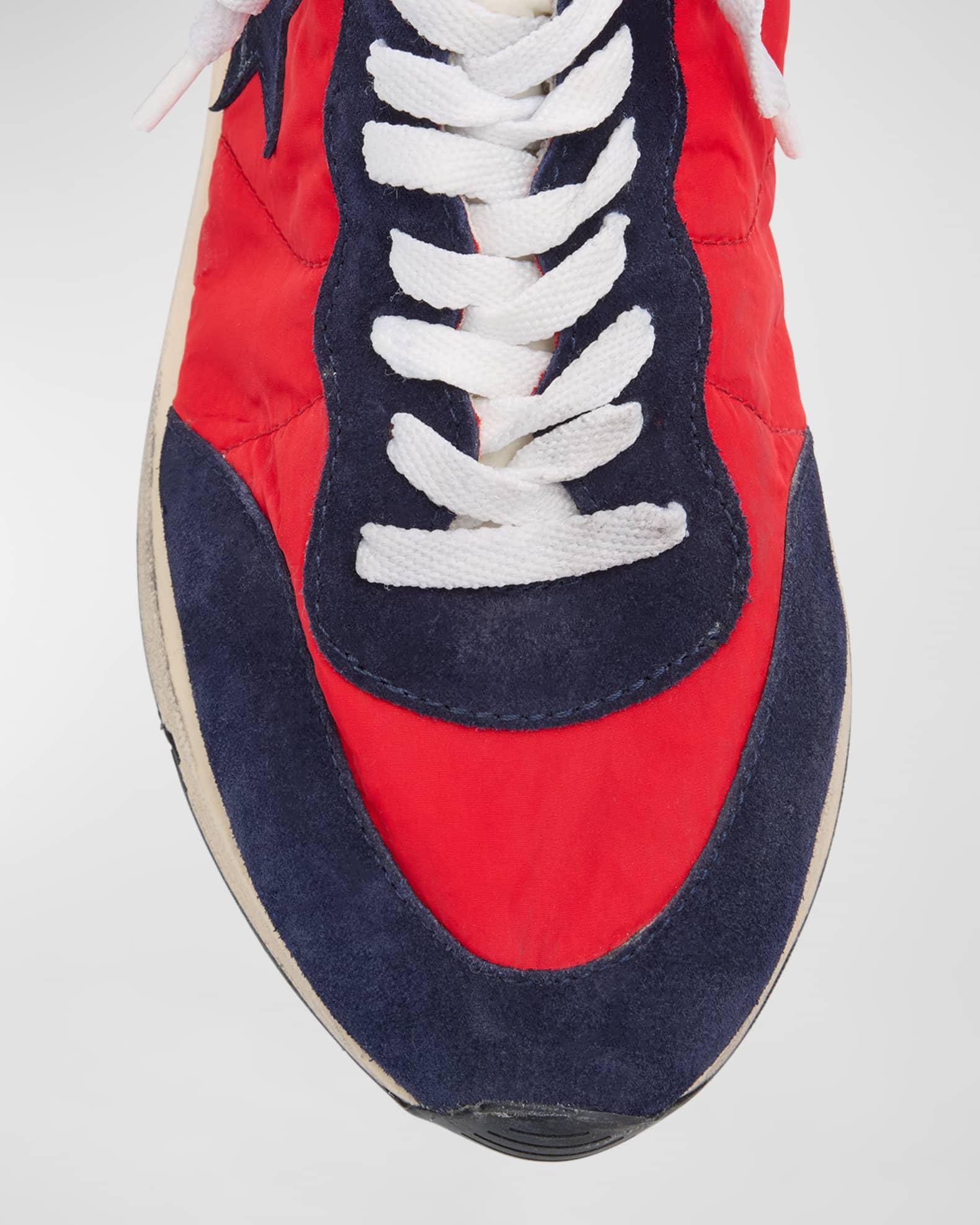 Men's Running Sole Nylon and Suede Runner Sneakers Product Image