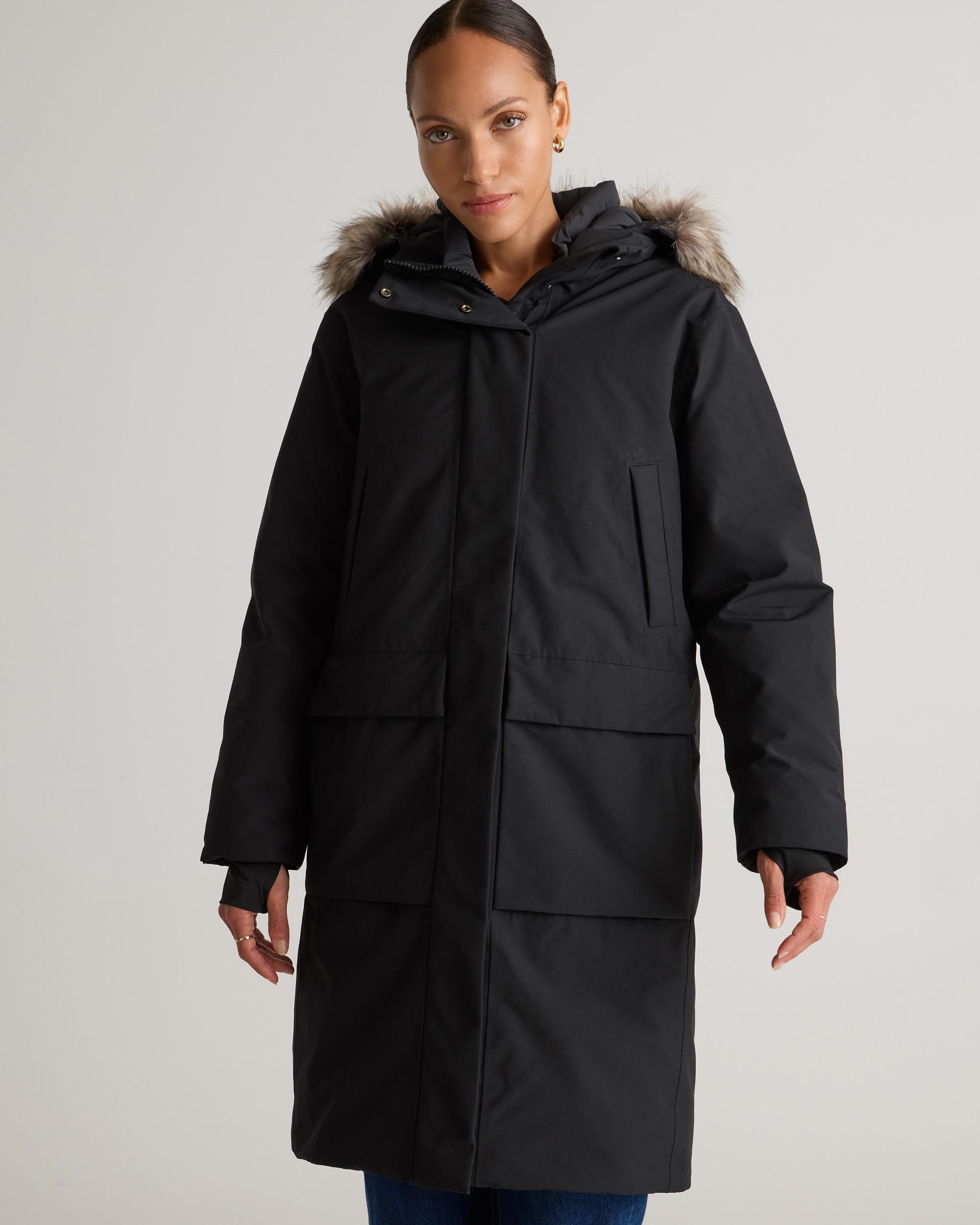 Quince | Women's Responsible Down Hooded Long Parka Size XL, Recycled Polyester Product Image