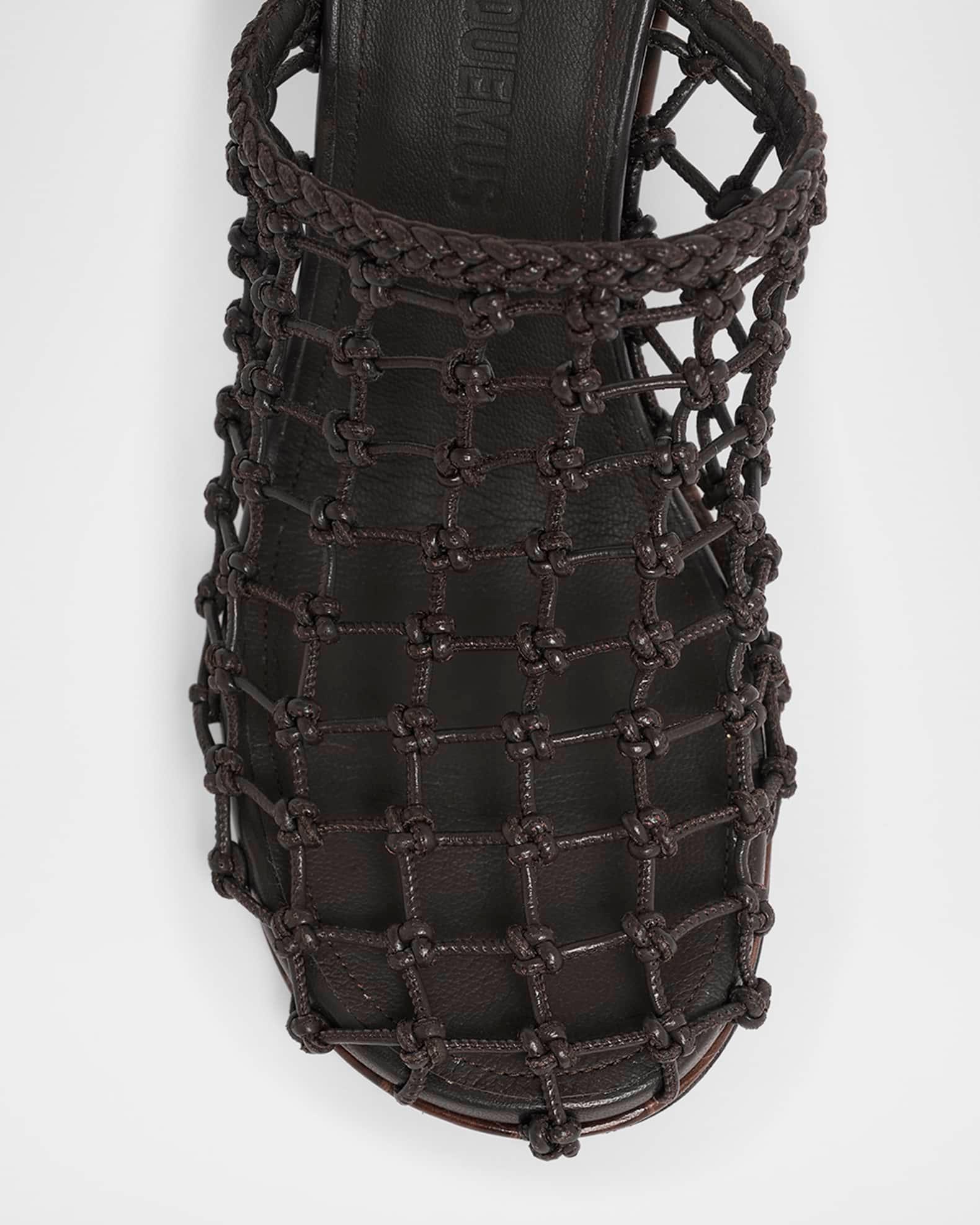 Les Doubles Tresses Croc-Embossed Wedge Mules Product Image