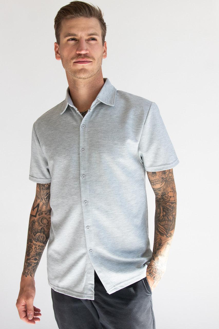 Heavyweight Knit Button Up Shirt Product Image