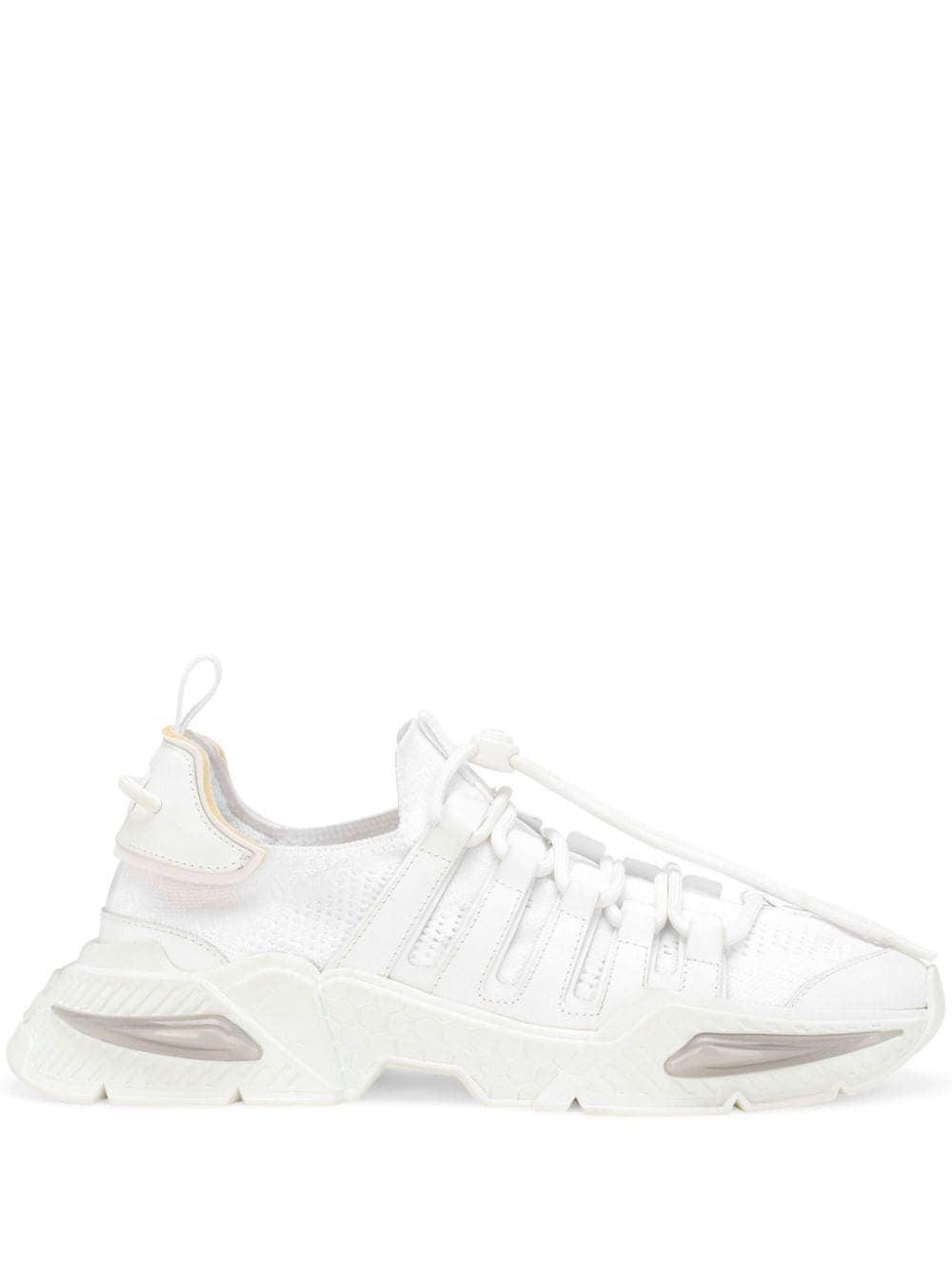 DOLCE & GABBANA White Sneakers With Modern Silhouette And Unique Lacing System Product Image
