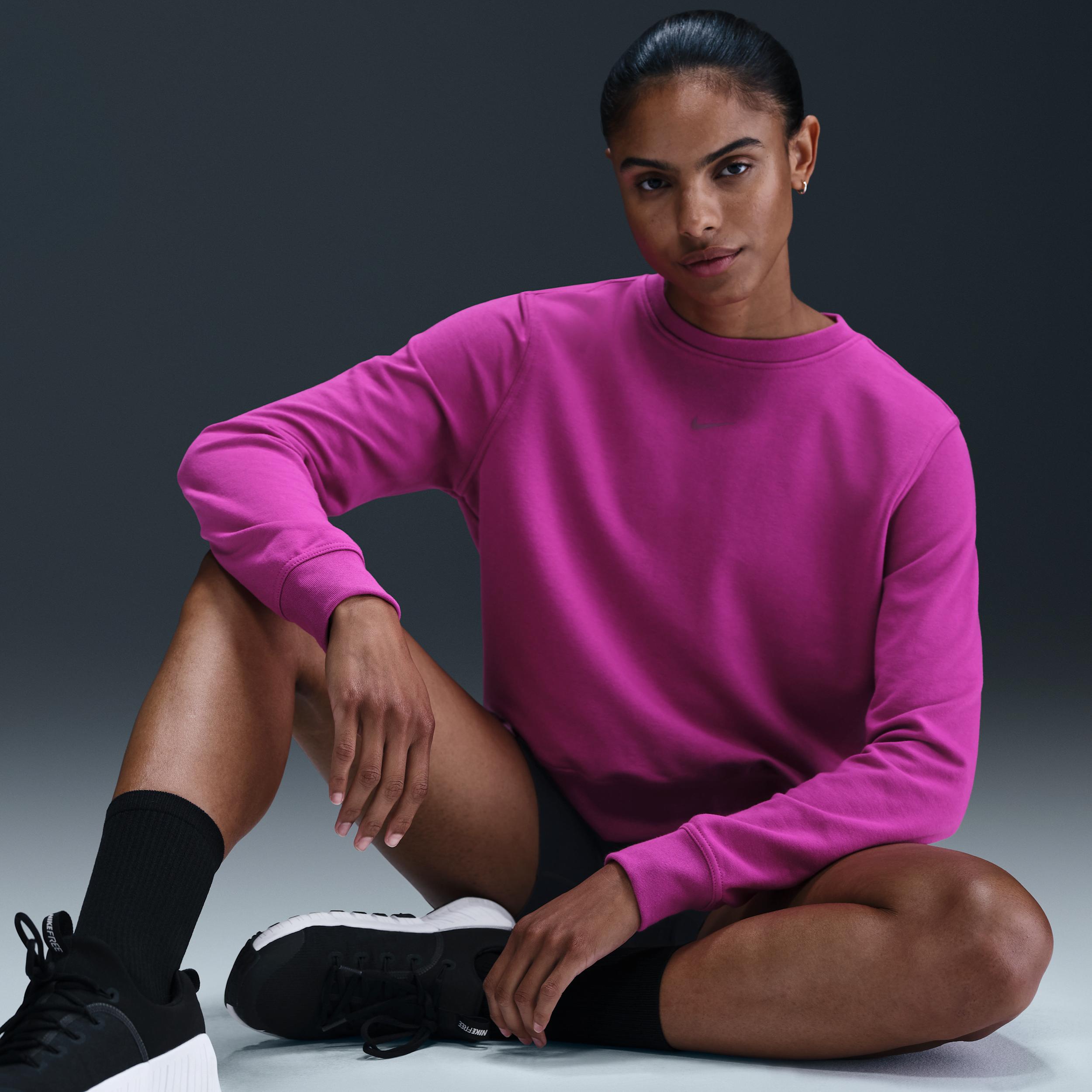 Nike Women's Dri-FIT One Crew-Neck French Terry Sweatshirt Product Image