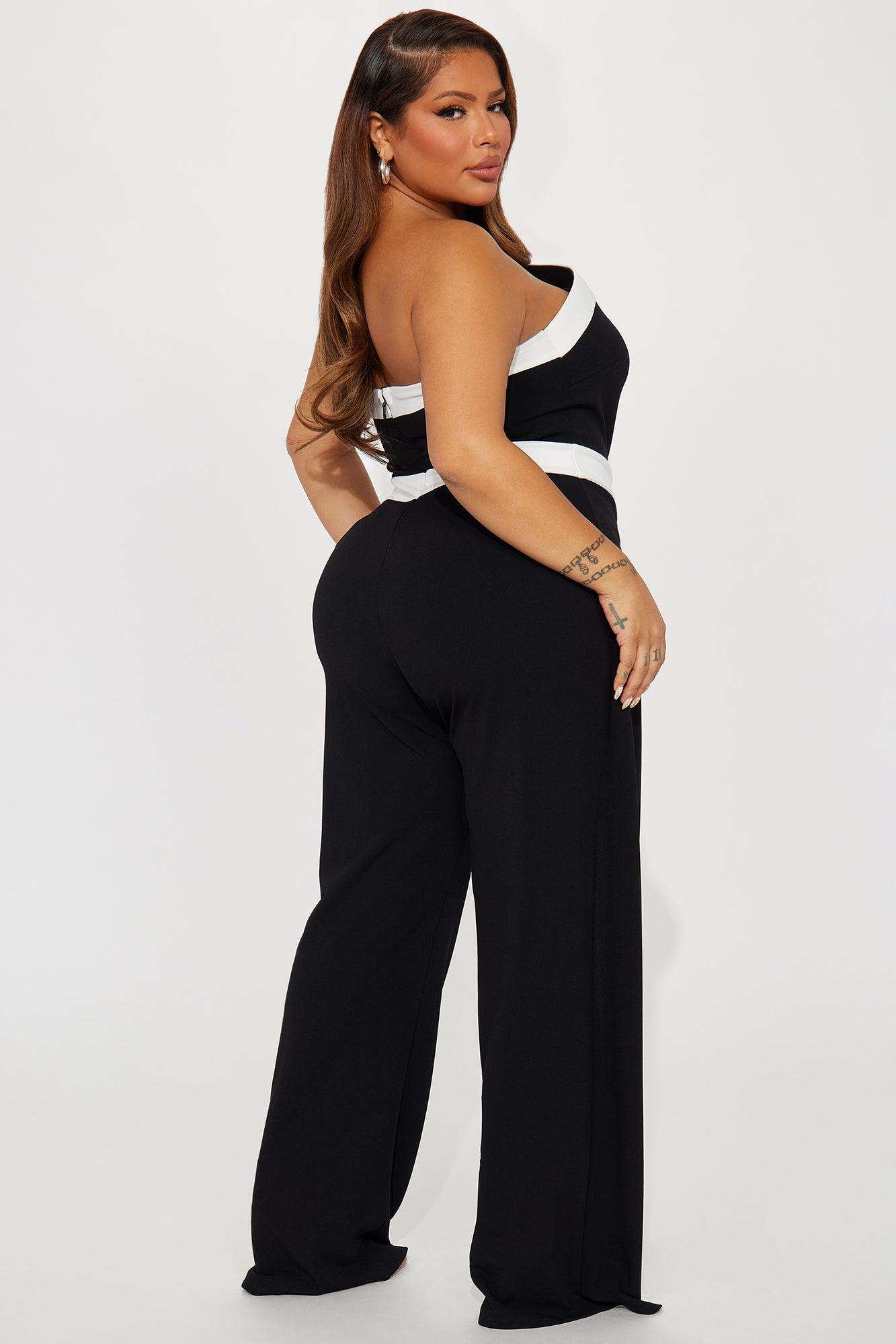On A Night Like This Jumpsuit - Black/White Product Image