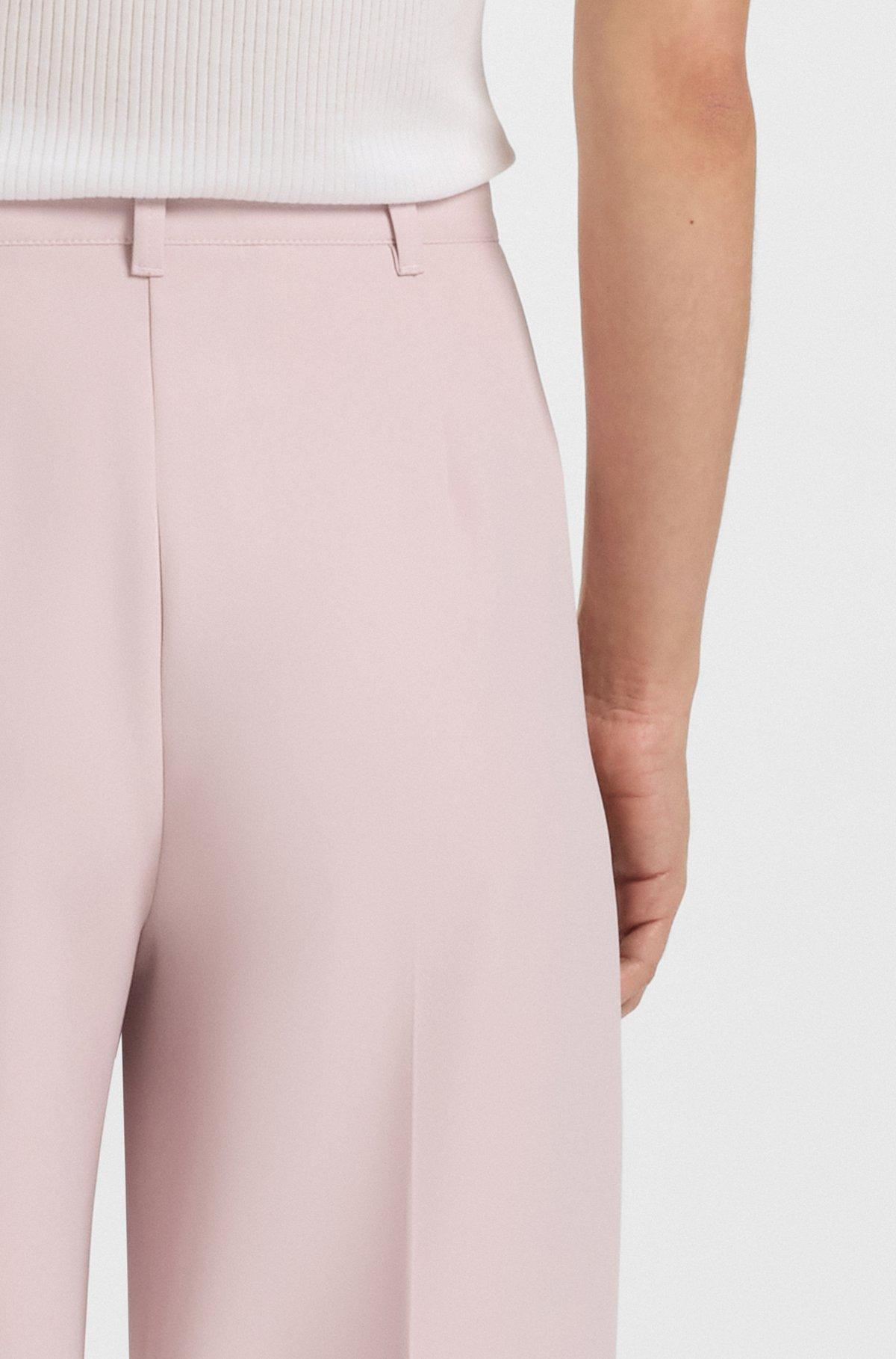 BOSS - Regular-fit wide-leg pants in stretch fabric - Light Purple Product Image