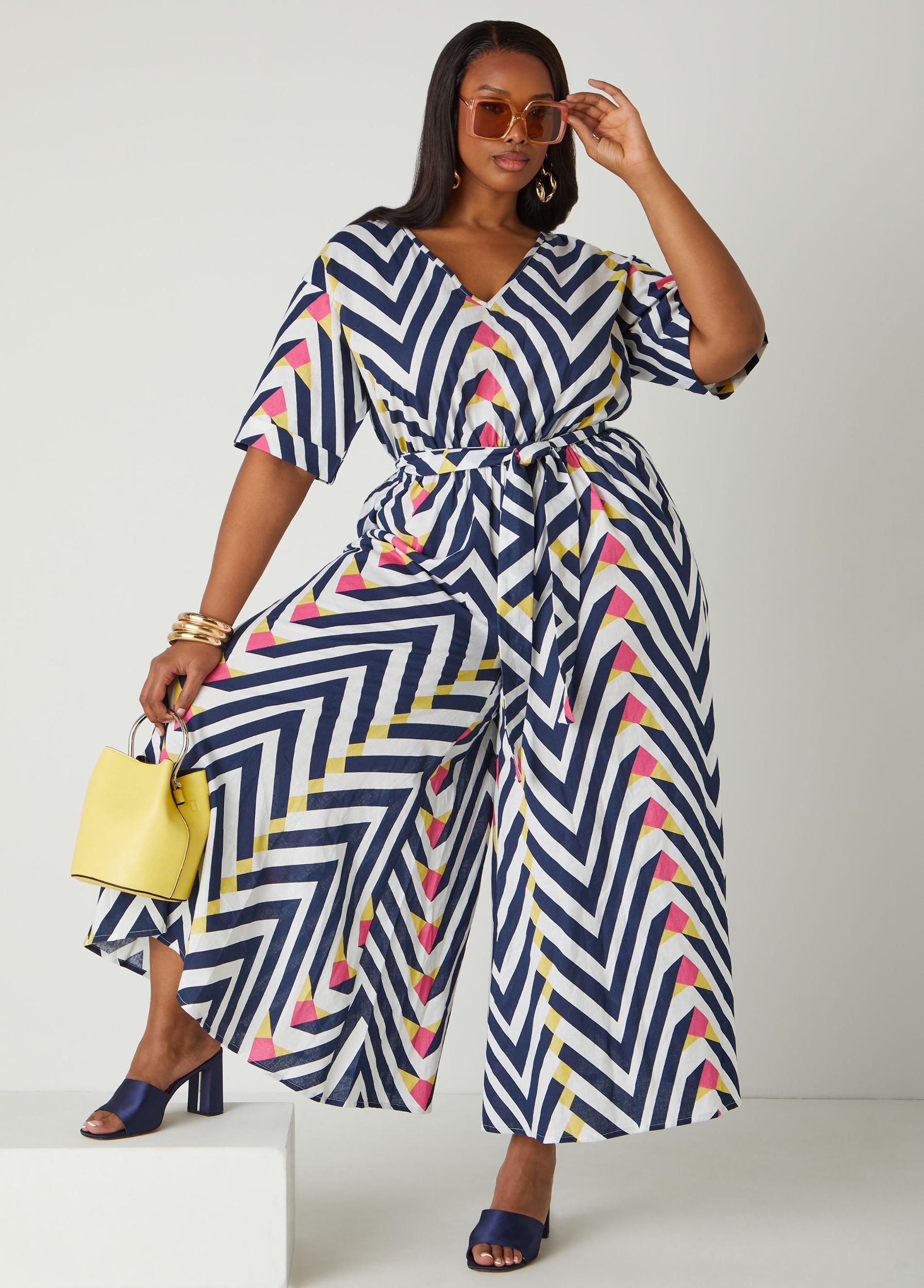 Abstract Linen Blend Jumpsuit Product Image