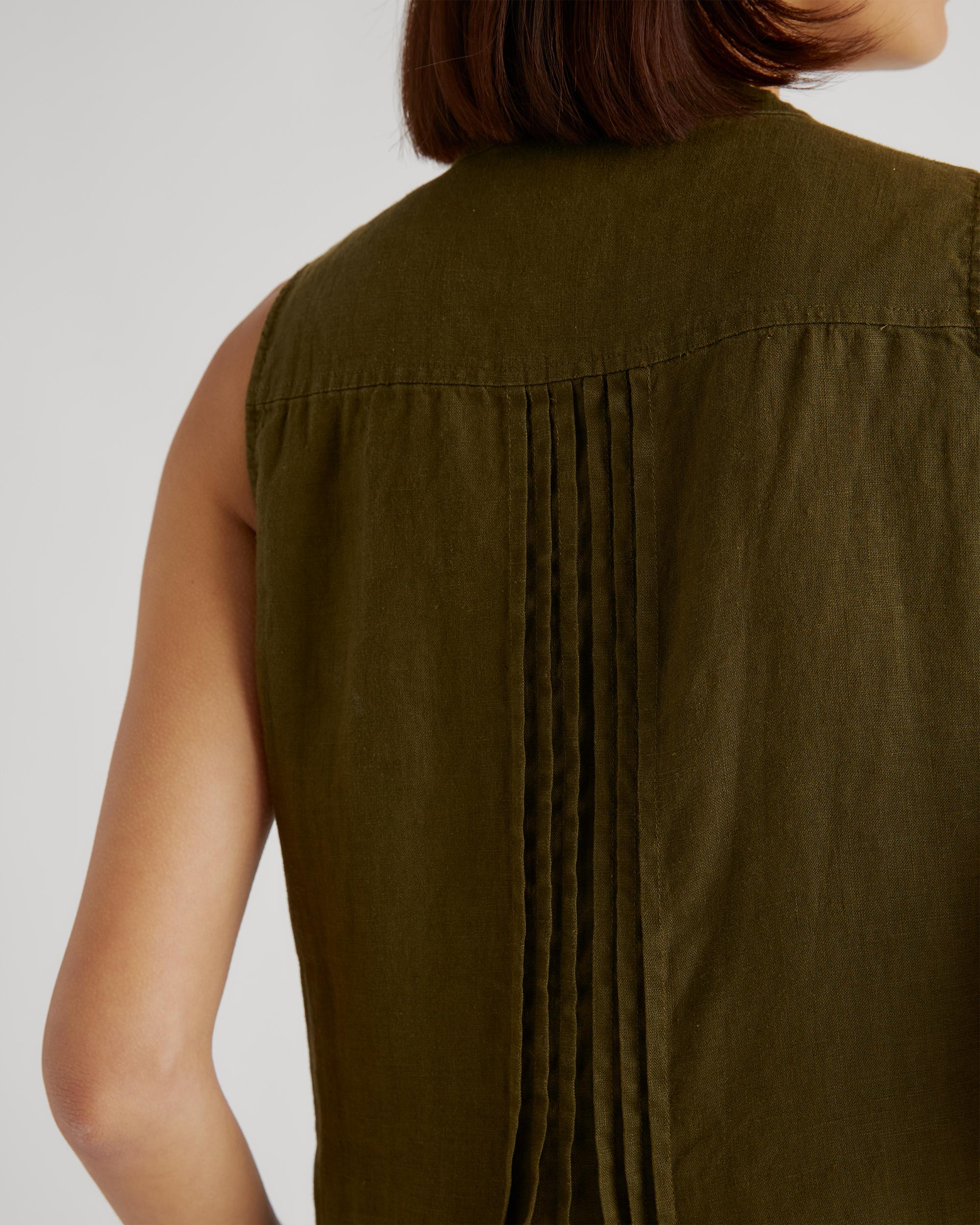 Quince | Women's 100% European Linen Sleeveless Swing Dress Size XL Product Image