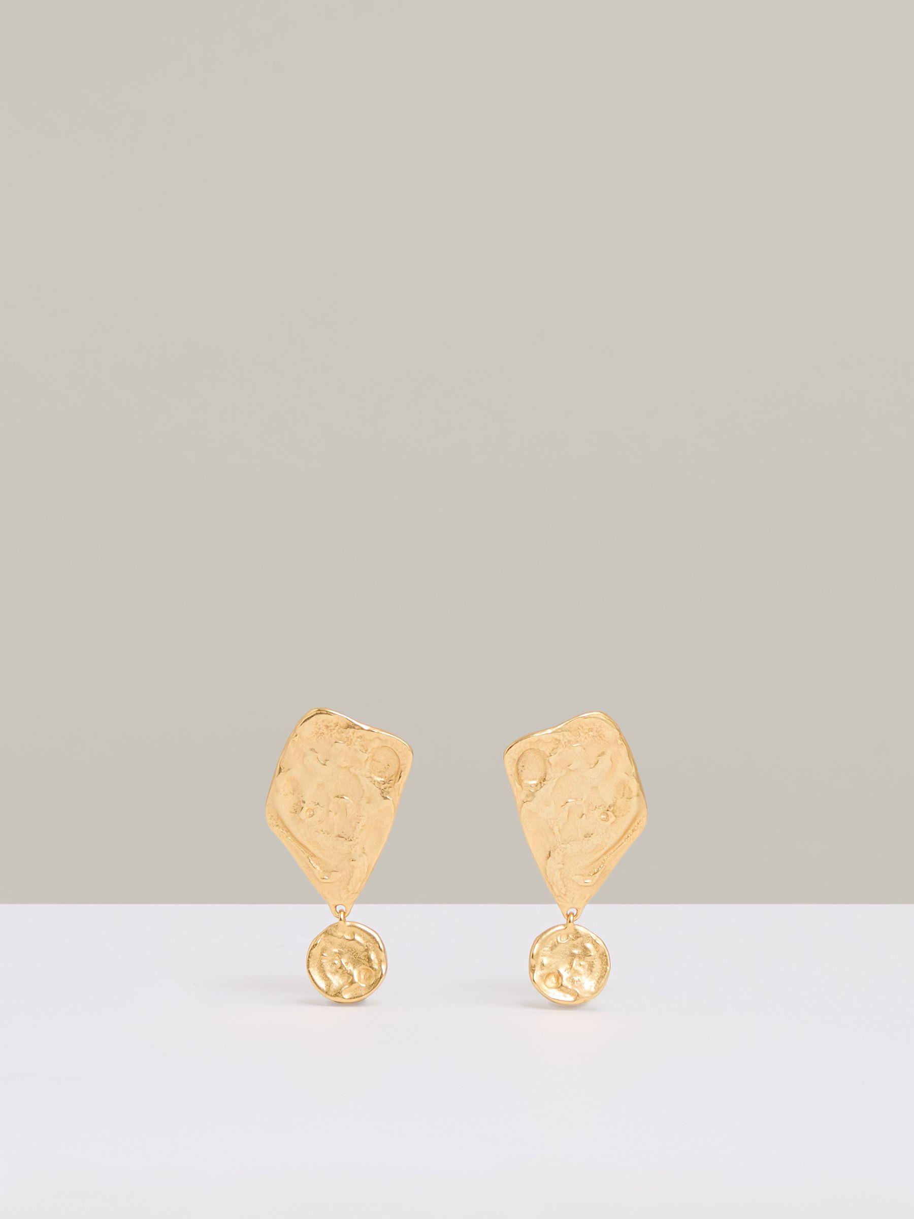 Molten Large Drop Earrings in Gold Tone Product Image