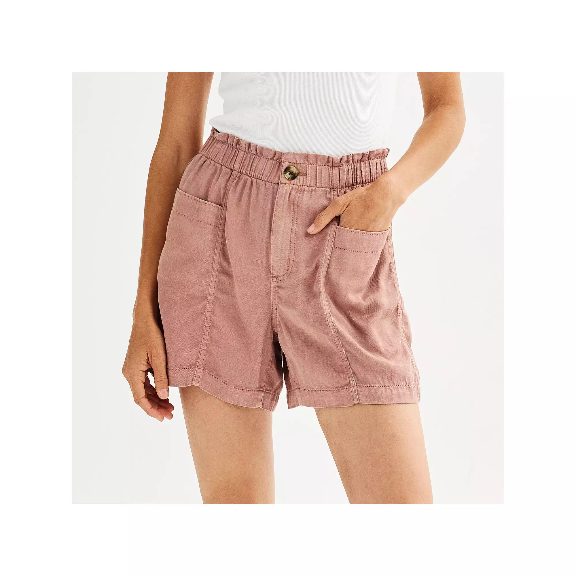 Women's Sonoma Goods For Life® Utility Paperbag Shorts, Size: XL, Red Mauve Product Image