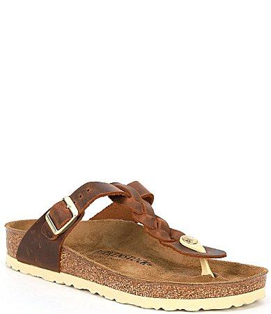 Birkenstock Womens Gizeh Braided Oiled Leather Thong Sandals Product Image
