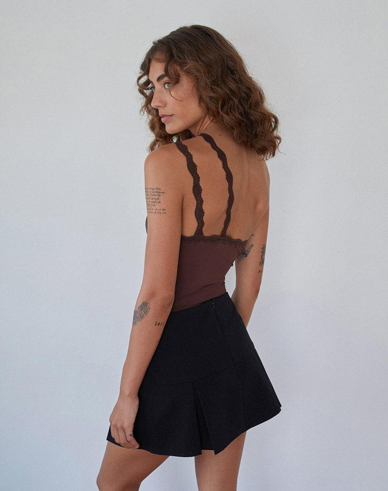 Carolina One Shoulder Top in Mocca Female Product Image