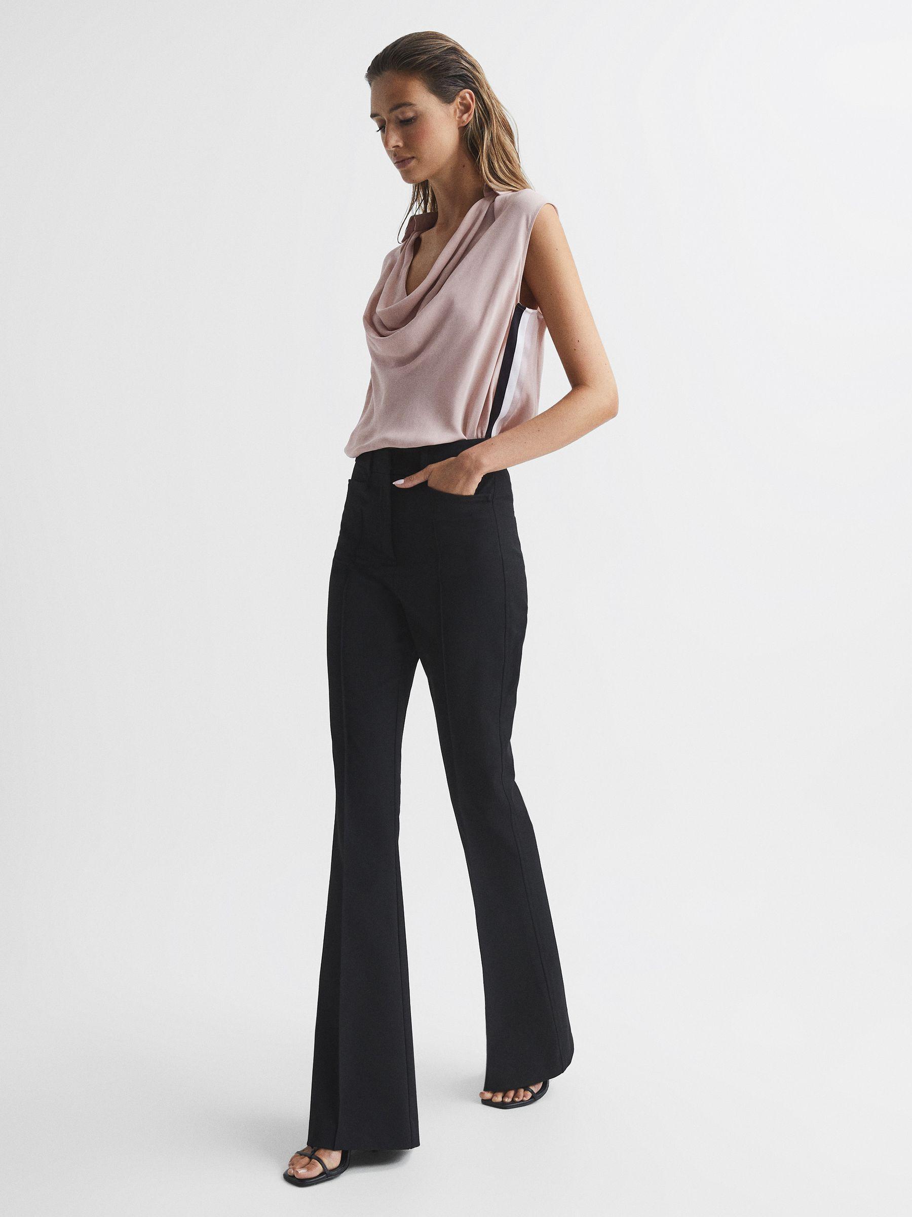 Cowl Front Sleeveless Blouse in Nude Product Image