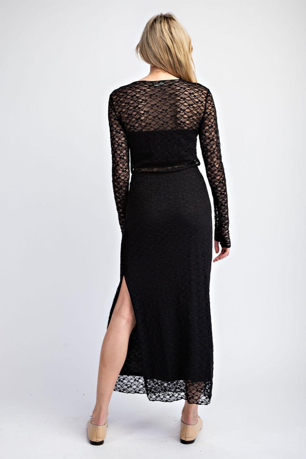 Lace Side Slit Maxi Skirt Product Image