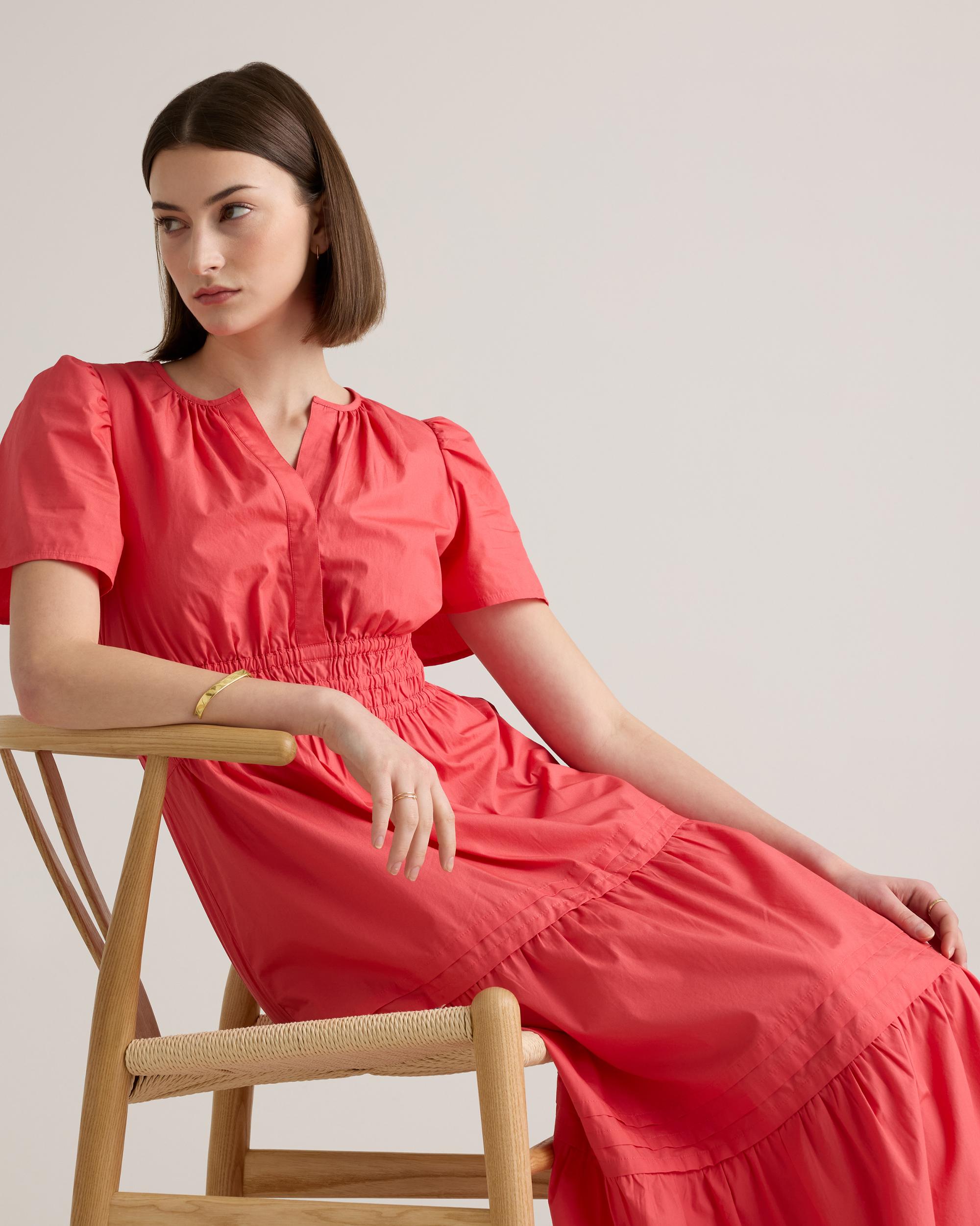 Quince | Women's Poplin Tiered Maxi Dress Cotton Product Image