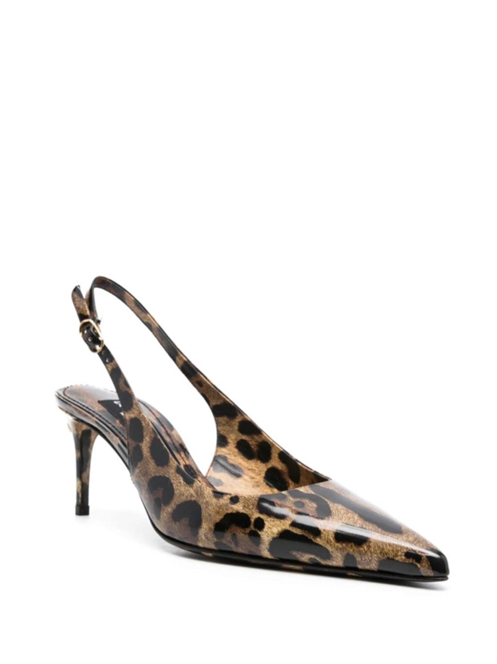 DOLCE & GABBANA Luxurious Leopard Printed Slingback Pumps For Women In Lavender Product Image