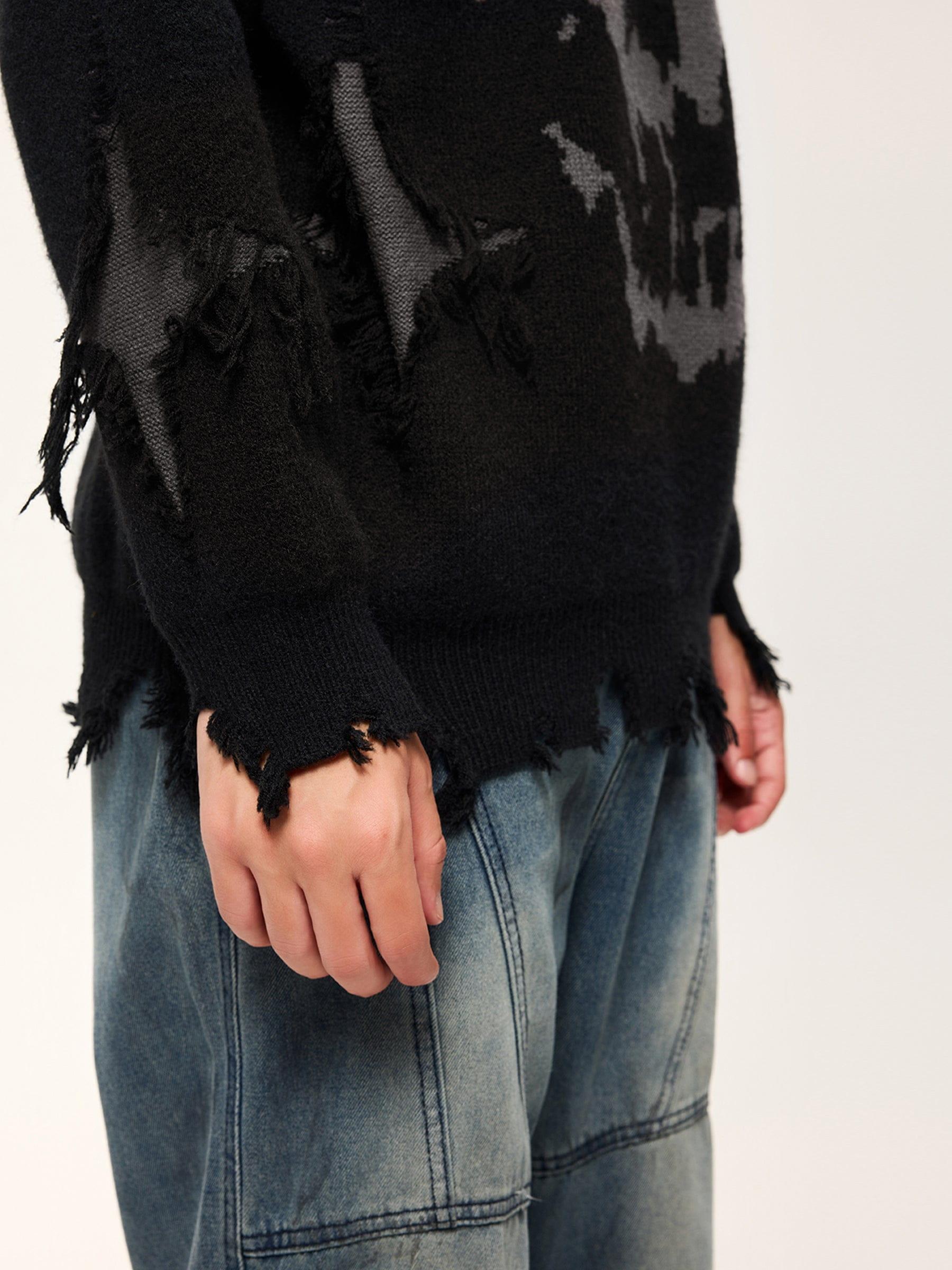 Aelfric Eden Distressed Skull Graphic Sweater Product Image