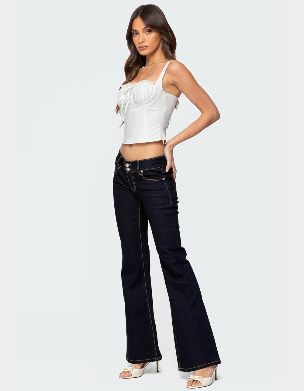 EDIKTED Dulcie Dotted Cotton Bustier Top - WHITE Product Image