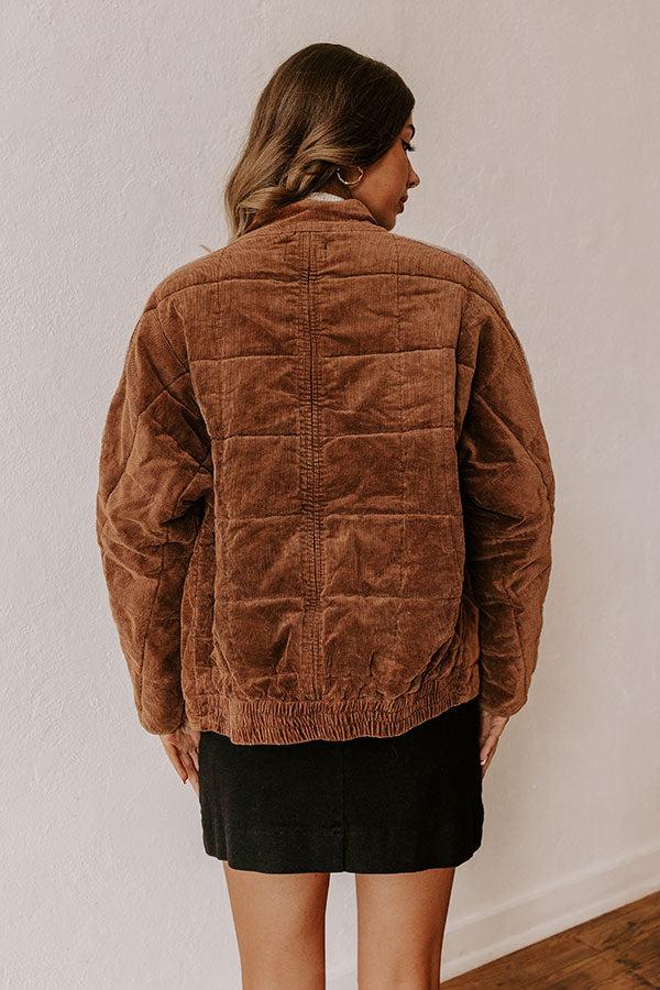 Cozy Moment Corduroy Jacket in Chocolate Product Image