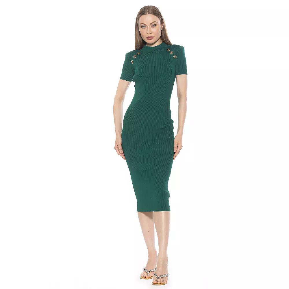 Women's ALEXIA ADMOR Adara Short Sleeve Mock Neck Midi Dress,  Product Image